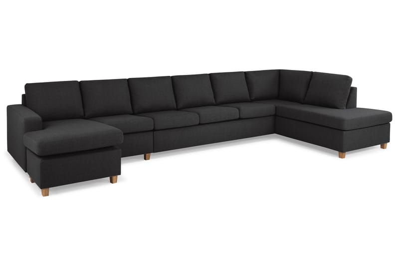 Crazy 6-sits Högervänd U-formad XX-Large Soffa med Divan och Schäslong i Tyg - Antracit - Products - Möbler - Soffa - U-soffa