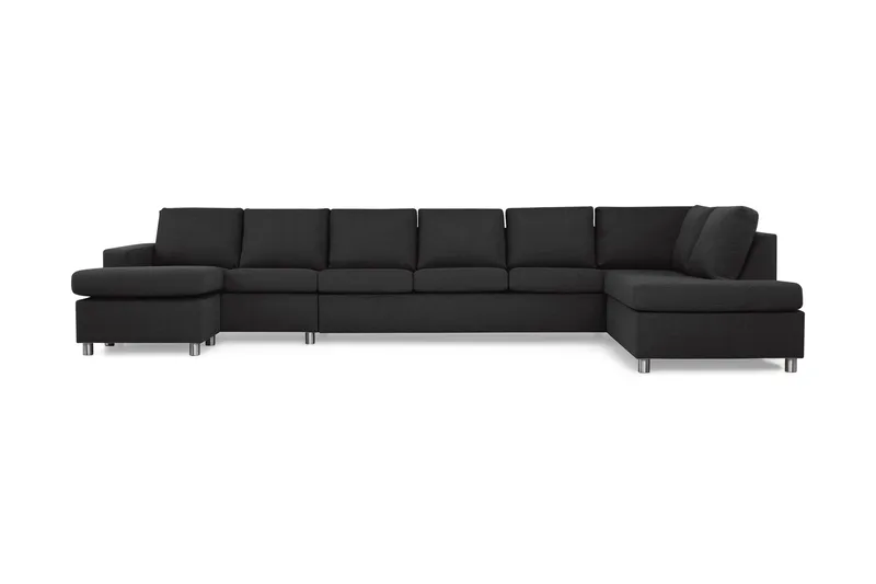 Crazy 6-sits Högervänd U-formad XX-Large Soffa med Divan och Schäslong i Tyg - Antracit - Products - Möbler - Soffa - U-soffa