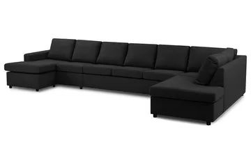Crazy 6-sits Högervänd U-formad XX-Large Soffa med Divan och Schäslong i Tyg - Antracit - Products - Möbler - Soffa - U-soffa