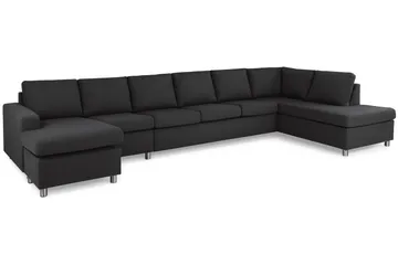 Crazy 6-sits Högervänd U-formad XX-Large Soffa med Divan och Schäslong i Tyg - Antracit - Products - Möbler - Soffa - U-soffa