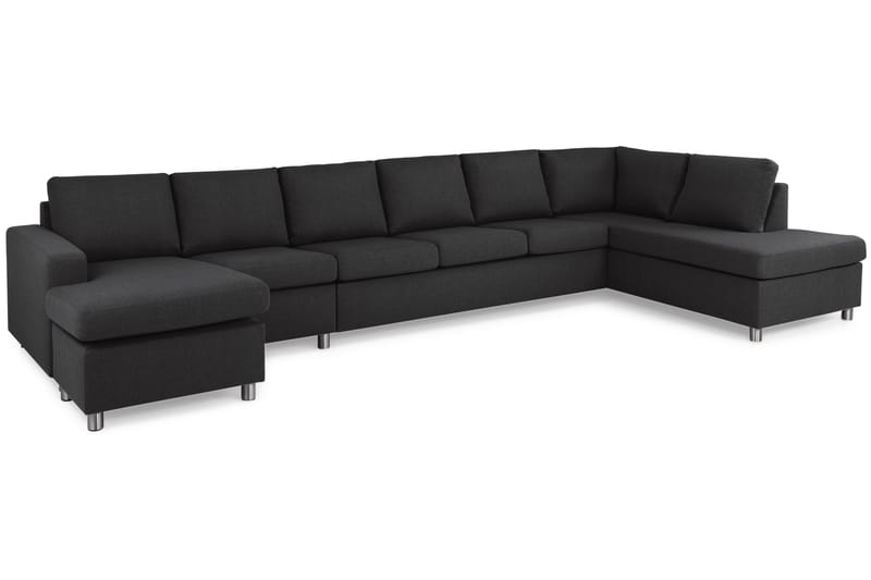 Crazy 6-sits Högervänd U-formad XX-Large Soffa med Divan och Schäslong i Tyg - Antracit - Products - Möbler - Soffa - U-soffa