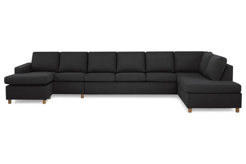 Crazy 6-sits Högervänd U-formad XX-Large Soffa med Divan och Schäslong i Tyg - Antracit - Products - Möbler - Soffa - U-soffa