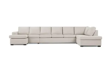 Crazy 6-sits Högervänd U-formad XX-Large Soffa med Divan och Schäslong i Tyg