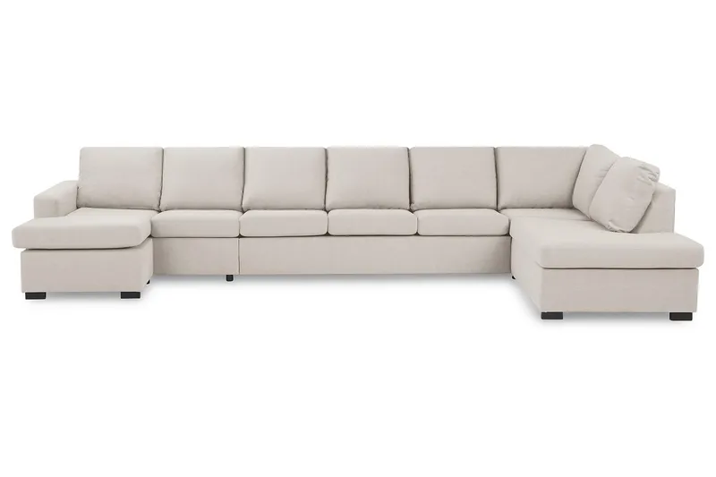Crazy 6-sits Högervänd U-formad XX-Large Soffa med Divan och Schäslong i Tyg - Beige - Products - Möbler - Soffa - U-soffa