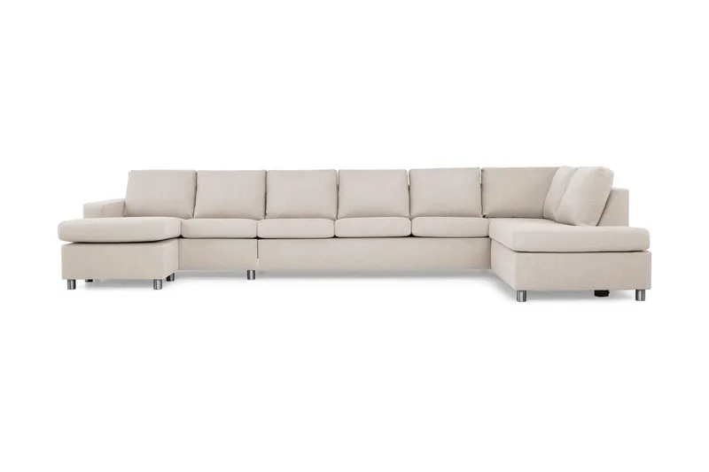 Crazy 6-sits Högervänd U-formad XX-Large Soffa med Divan och Schäslong i Tyg - Beige - Products - Möbler - Soffa - U-soffa