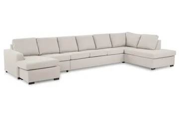 Crazy 6-sits Högervänd U-formad XX-Large Soffa med Divan och Schäslong i Tyg - Beige - Products - Möbler - Soffa - U-soffa