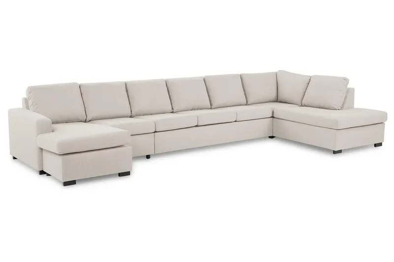 Crazy 6-sits Högervänd U-formad XX-Large Soffa med Divan och Schäslong i Tyg - Beige - Products - Möbler - Soffa - U-soffa