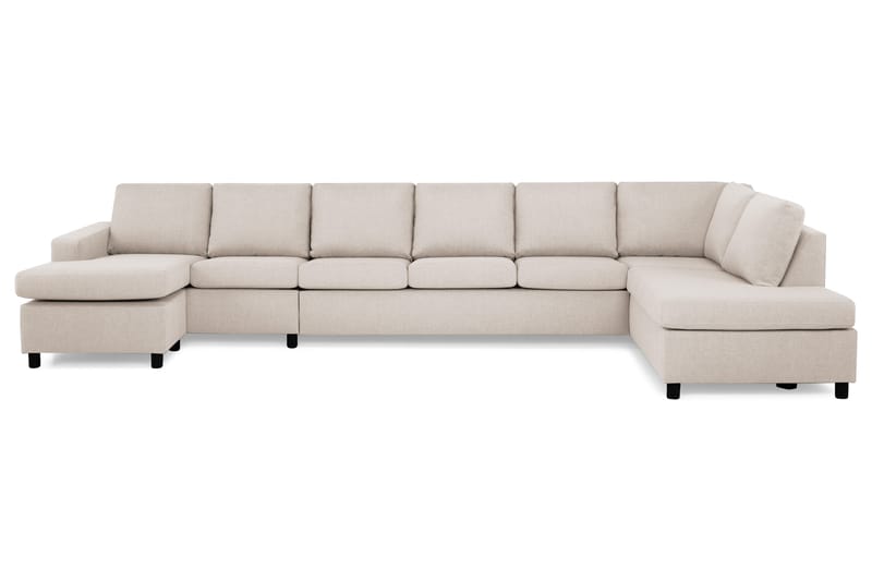 Crazy 6-sits Högervänd U-formad XX-Large Soffa med Divan och Schäslong i Tyg - Beige - Products - Möbler - Soffa - U-soffa