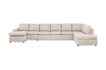 Crazy 6-sits Högervänd U-formad XX-Large Soffa med Divan och Schäslong i Tyg - Beige - Products - Möbler - Soffa - U-soffa