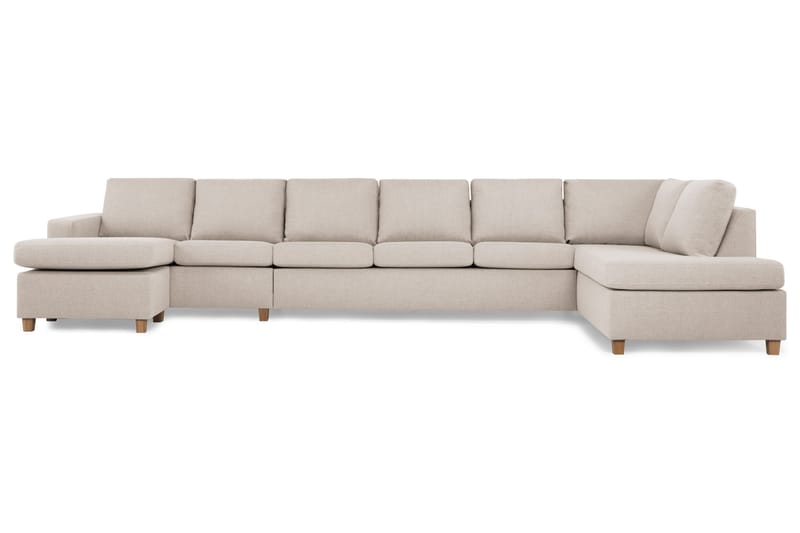 Crazy 6-sits Högervänd U-formad XX-Large Soffa med Divan och Schäslong i Tyg - Beige - Products - Möbler - Soffa - U-soffa
