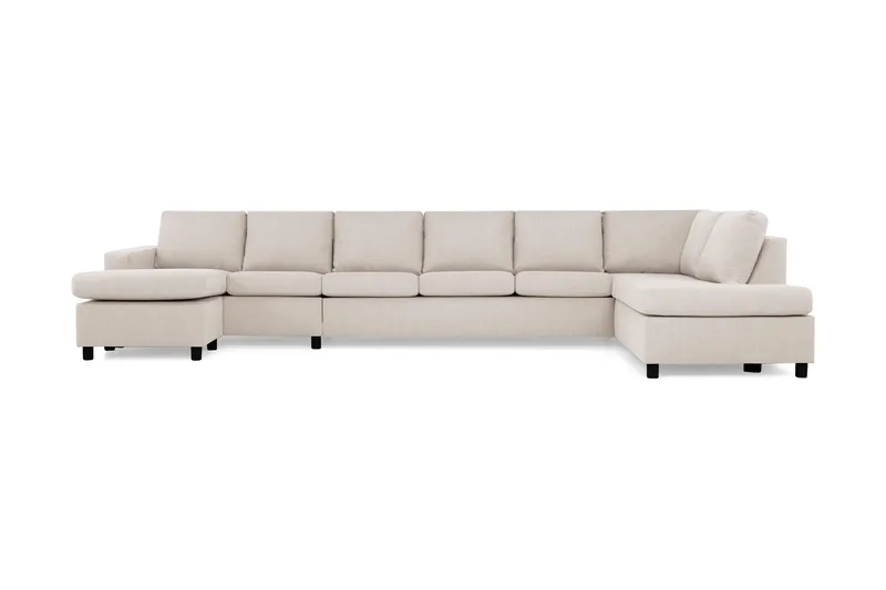 Crazy 6-sits Högervänd U-formad XX-Large Soffa med Divan och Schäslong i Tyg - Beige - Products - Möbler - Soffa - U-soffa