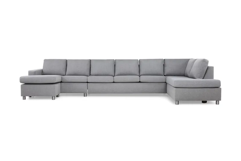 Crazy 6-sits Högervänd U-formad XX-Large Soffa med Divan och Schäslong i Tyg - Grå - Products - Möbler - Soffa - U-soffa