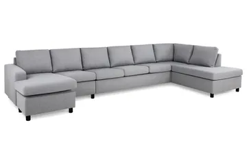 Crazy 6-sits Högervänd U-formad XX-Large Soffa med Divan och Schäslong i Tyg - Grå - Products - Möbler - Soffa - U-soffa