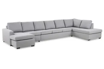 Crazy 6-sits Högervänd U-formad XX-Large Soffa med Divan och Schäslong i Tyg - Grå - Products - Möbler - Soffa - U-soffa