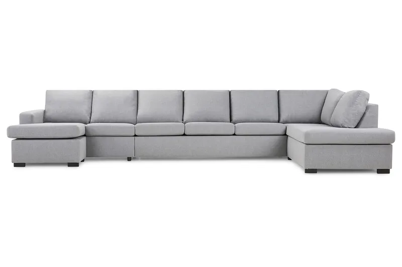 Crazy 6-sits Högervänd U-formad XX-Large Soffa med Divan och Schäslong i Tyg - Grå - Products - Möbler - Soffa - U-soffa