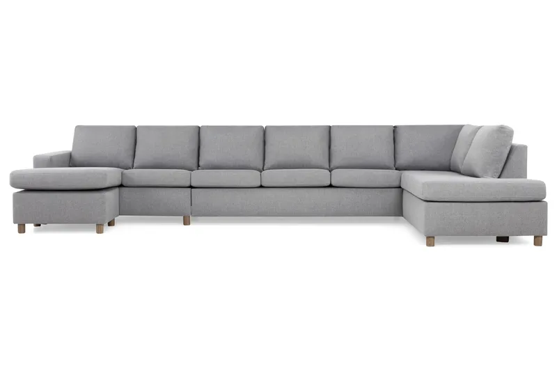Crazy 6-sits Högervänd U-formad XX-Large Soffa med Divan och Schäslong i Tyg - Grå - Products - Möbler - Soffa - U-soffa