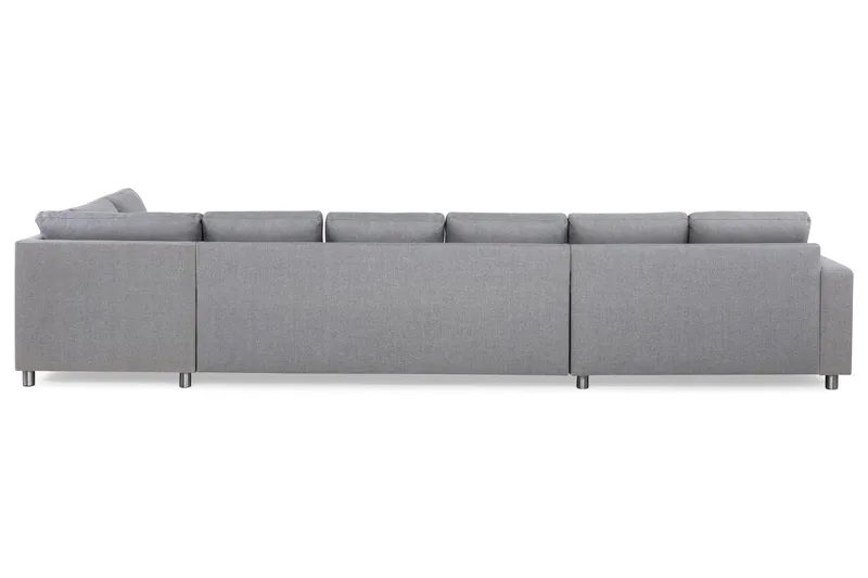 Crazy 6-sits Högervänd U-formad XX-Large Soffa med Divan och Schäslong i Tyg - Grå - Products - Möbler - Soffa - U-soffa