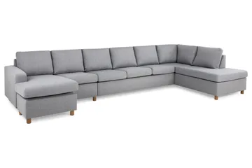 Crazy 6-sits Högervänd U-formad XX-Large Soffa med Divan och Schäslong i Tyg - Grå - Products - Möbler - Soffa - U-soffa