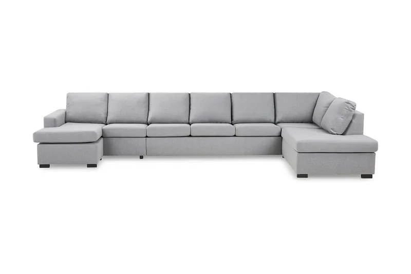 Crazy 6-sits Högervänd U-formad XX-Large Soffa med Divan och Schäslong i Tyg - Grå - Products - Möbler - Soffa - U-soffa