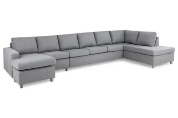 Crazy 6-sits Högervänd U-formad XX-Large Soffa med Divan och Schäslong i Tyg - Grå - Products - Möbler - Soffa - U-soffa