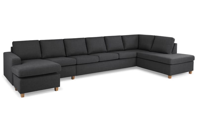 Crazy 6-sits Högervänd U-formad XX-Large Soffa med Divan och Schäslong i Tyg - Mörkgrå - Products - Möbler - Soffa - U-soffa