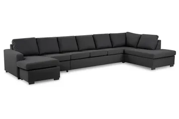 Crazy 6-sits Högervänd U-formad XX-Large Soffa med Divan och Schäslong i Tyg - Mörkgrå - Products - Möbler - Soffa - U-soffa