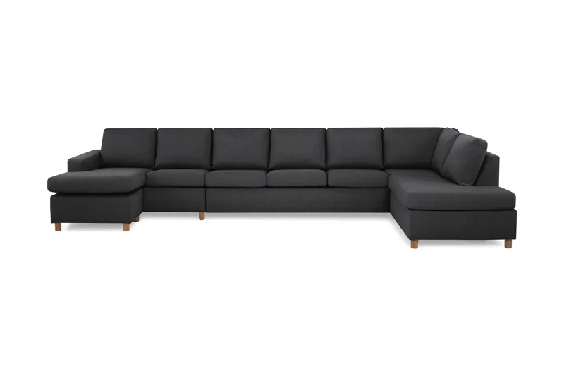 Crazy 6-sits Högervänd U-formad XX-Large Soffa med Divan och Schäslong i Tyg - Mörkgrå - Products - Möbler - Soffa - U-soffa