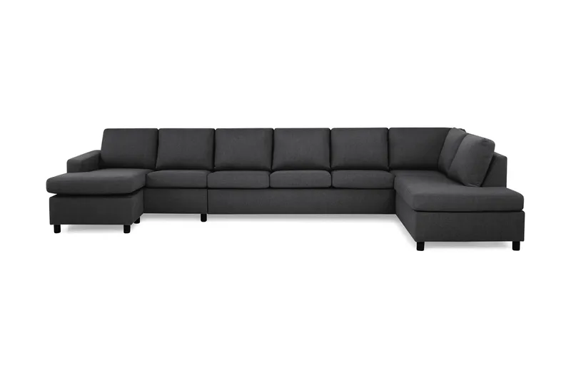 Crazy 6-sits Högervänd U-formad XX-Large Soffa med Divan och Schäslong i Tyg - Mörkgrå - Products - Möbler - Soffa - U-soffa