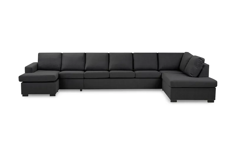Crazy 6-sits Högervänd U-formad XX-Large Soffa med Divan och Schäslong i Tyg - Mörkgrå - Products - Möbler - Soffa - U-soffa