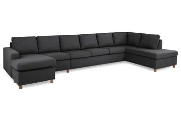 Crazy 6-sits Högervänd U-formad XX-Large Soffa med Divan och Schäslong i Tyg - Mörkgrå - Products - Möbler - Soffa - U-soffa