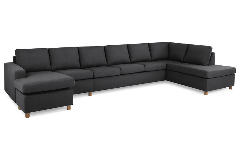 Crazy 6-sits Högervänd U-formad XX-Large Soffa med Divan och Schäslong i Tyg - Mörkgrå - Products - Möbler - Soffa - U-soffa