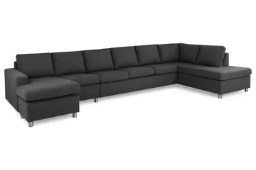 Crazy 6-sits Högervänd U-formad XX-Large Soffa med Divan och Schäslong i Tyg - Mörkgrå - Products - Möbler - Soffa - U-soffa