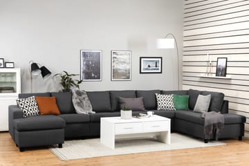 Crazy 6-sits Högervänd U-formad XX-Large Soffa med Divan och Schäslong i Tyg - Mörkgrå - Products - Möbler - Soffa - U-soffa