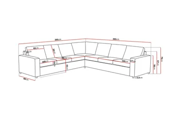 Crazy 6-sits Vändbar L-formad X-Large Hörnsoffa i Tyg - Antracit - Products - Möbler - Soffa - Hörnsoffa