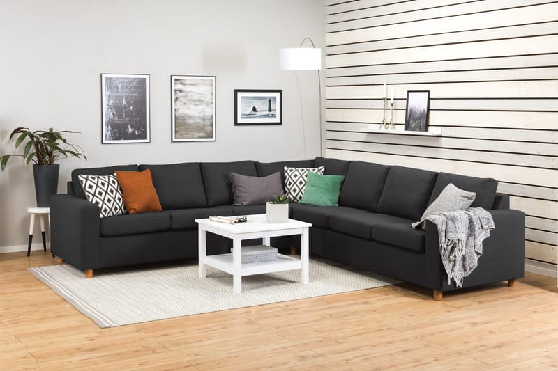 Crazy 6-sits Vändbar L-formad X-Large Hörnsoffa i Tyg - Antracit - Products - Möbler - Soffa - Hörnsoffa