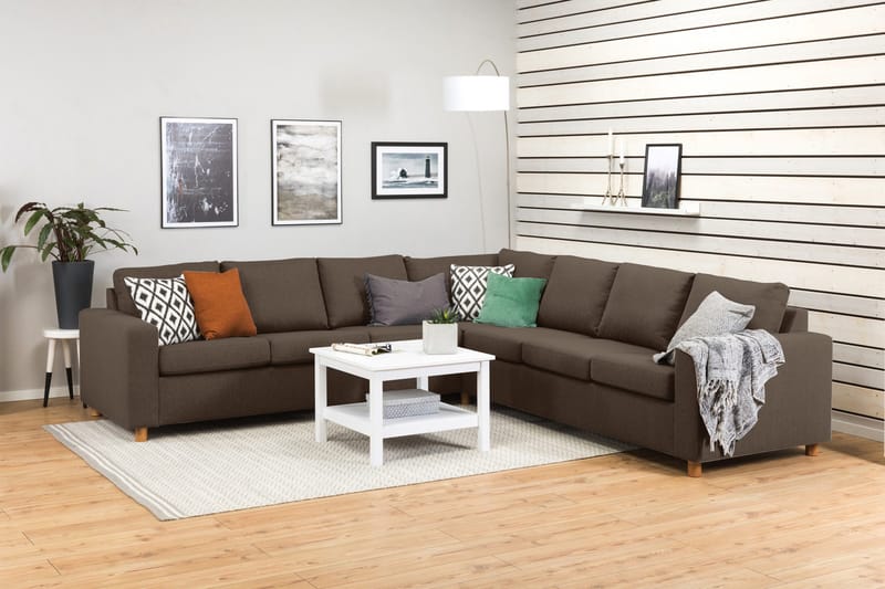 Crazy 6-sits Vändbar L-formad X-Large Hörnsoffa i Tyg - Brun - Products - Möbler - Soffa - Hörnsoffa