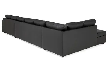 Crazy 6-sits Vänstervänd U-formad XX-Large Soffa med Divan och Schäslong i Konstläder - Svart - Products - Möbler - Soffa - U-soffa