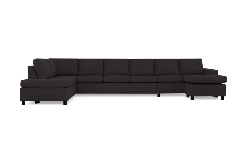 Crazy 6-sits Vänstervänd U-formad XX-Large Soffa med Divan och Schäslong i Tyg - Antracit - Products - Möbler - Soffa - U-soffa