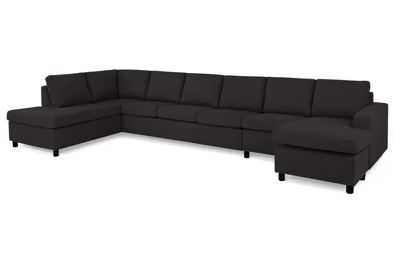 Crazy 6-sits Vänstervänd U-formad XX-Large Soffa med Divan och Schäslong i Tyg - Antracit - Products - Möbler - Soffa - U-soffa