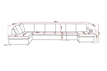 Crazy 6-sits Vänstervänd U-formad XX-Large Soffa med Divan och Schäslong i Tyg - Antracit - Products - Möbler - Soffa - U-soffa