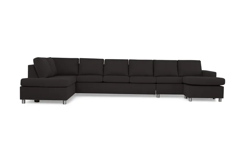 Crazy 6-sits Vänstervänd U-formad XX-Large Soffa med Divan och Schäslong i Tyg - Antracit - Products - Möbler - Soffa - U-soffa