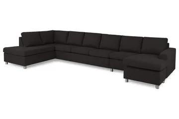 Crazy 6-sits Vänstervänd U-formad XX-Large Soffa med Divan och Schäslong i Tyg - Antracit - Products - Möbler - Soffa - U-soffa