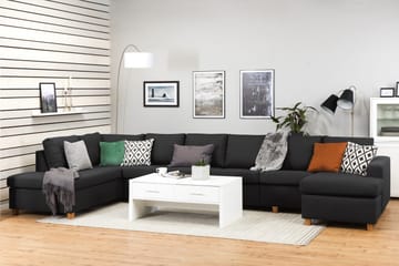 Crazy 6-sits Vänstervänd U-formad XX-Large Soffa med Divan och Schäslong i Tyg - Antracit - Products - Möbler - Soffa - U-soffa
