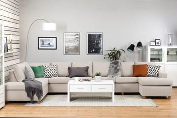 Crazy 6-sits Vänstervänd U-formad XX-Large Soffa med Divan och Schäslong i Tyg - Beige - Products - Möbler - Soffa - U-soffa
