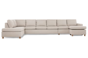 Crazy 6-sits Vänstervänd U-formad XX-Large Soffa med Divan och Schäslong i Tyg - Beige - Products - Möbler - Soffa - U-soffa