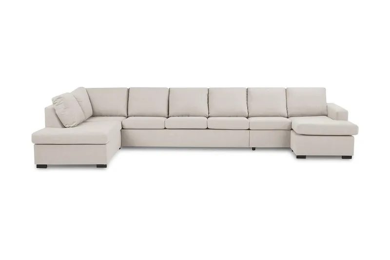 Crazy 6-sits Vänstervänd U-formad XX-Large Soffa med Divan och Schäslong i Tyg - Beige - Products - Möbler - Soffa - U-soffa