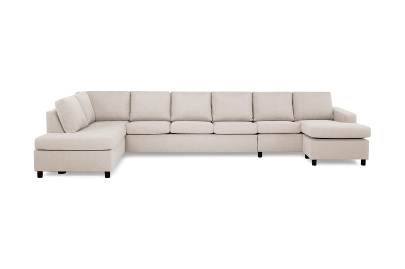 Crazy 6-sits Vänstervänd U-formad XX-Large Soffa med Divan och Schäslong i Tyg - Beige - Products - Möbler - Soffa - U-soffa
