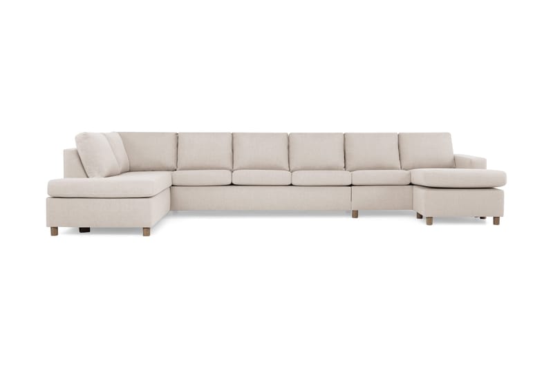 Crazy 6-sits Vänstervänd U-formad XX-Large Soffa med Divan och Schäslong i Tyg - Beige - Products - Möbler - Soffa - U-soffa