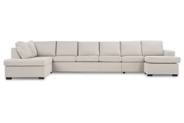 Crazy 6-sits Vänstervänd U-formad XX-Large Soffa med Divan och Schäslong i Tyg - Beige - Products - Möbler - Soffa - U-soffa