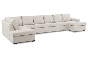 Crazy 6-sits Vänstervänd U-formad XX-Large Soffa med Divan och Schäslong i Tyg - Beige - Products - Möbler - Soffa - U-soffa
